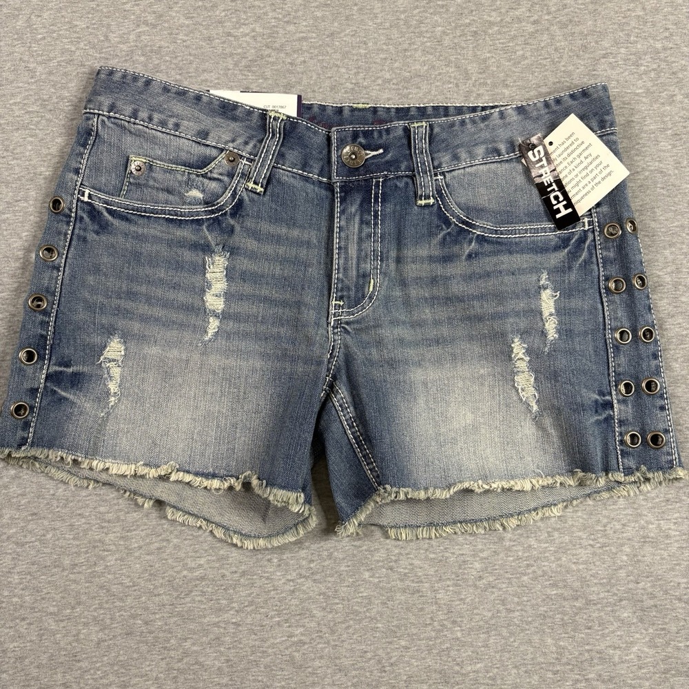 NWT Cruel Denim Blake Low Rise Distressed Jean Shorts 28/5 Stretch Western
